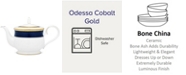 Noritake Odessa Cobalt Gold Tea Pot, 43 Oz.